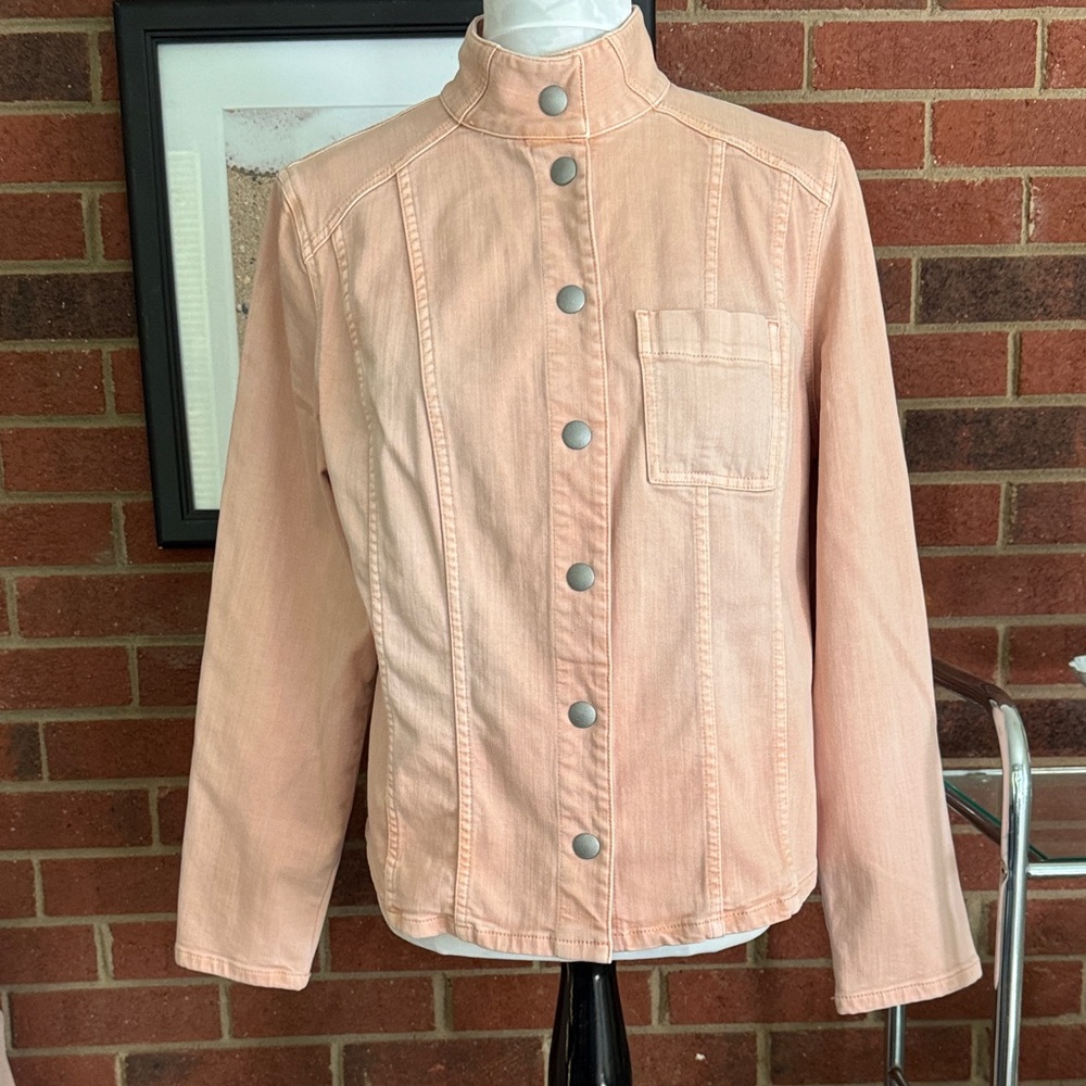 Chico's Snap Closure Peach Jean Jacket